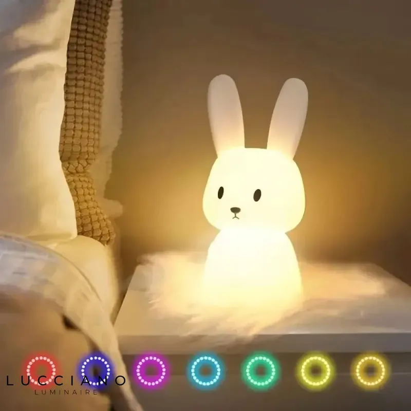 Veilleuse lapin pour bébé tactile et rechargeable
