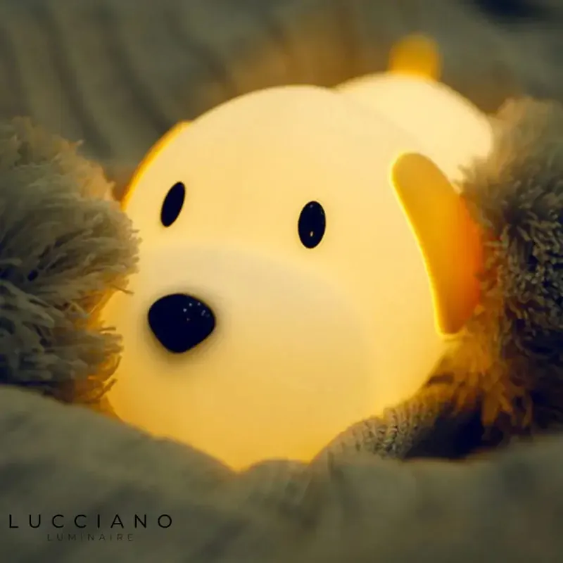 Veilleuse chien amusant en Silicone avec capteur tactile