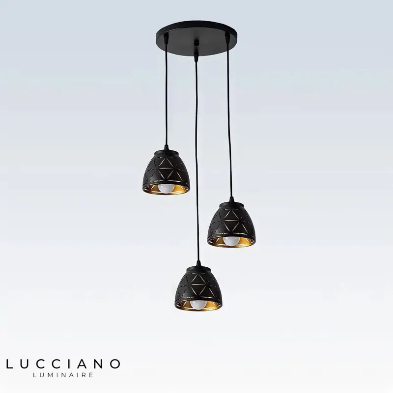 Ward black metal industrial chandelier