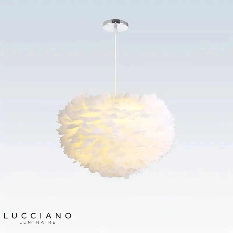 Girl's feather bedroom chandelier