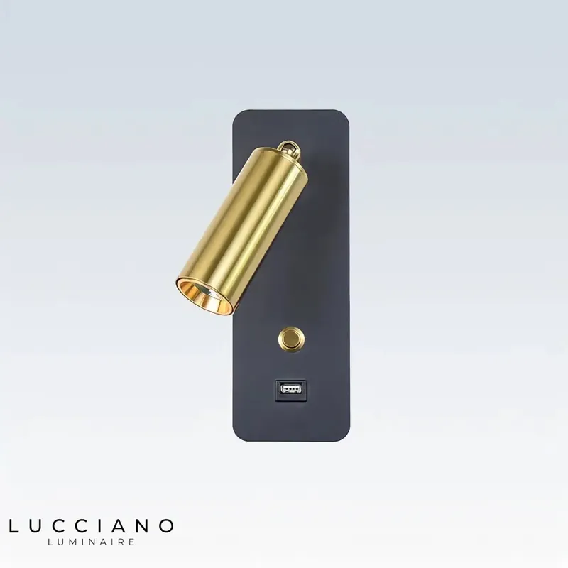 Bedroom wall light with switch
