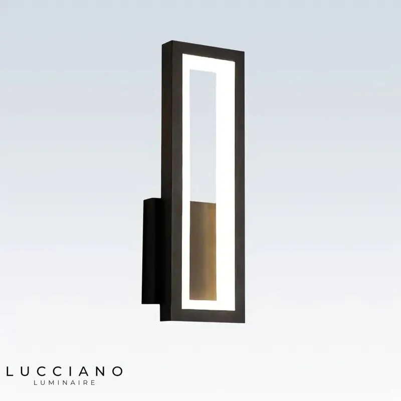 Black industrial wall light