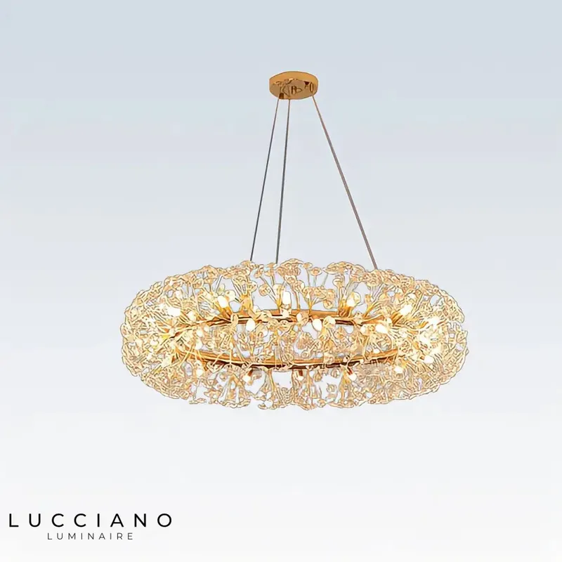 Crystal pendant chandelier | living room, bedroom, dining room