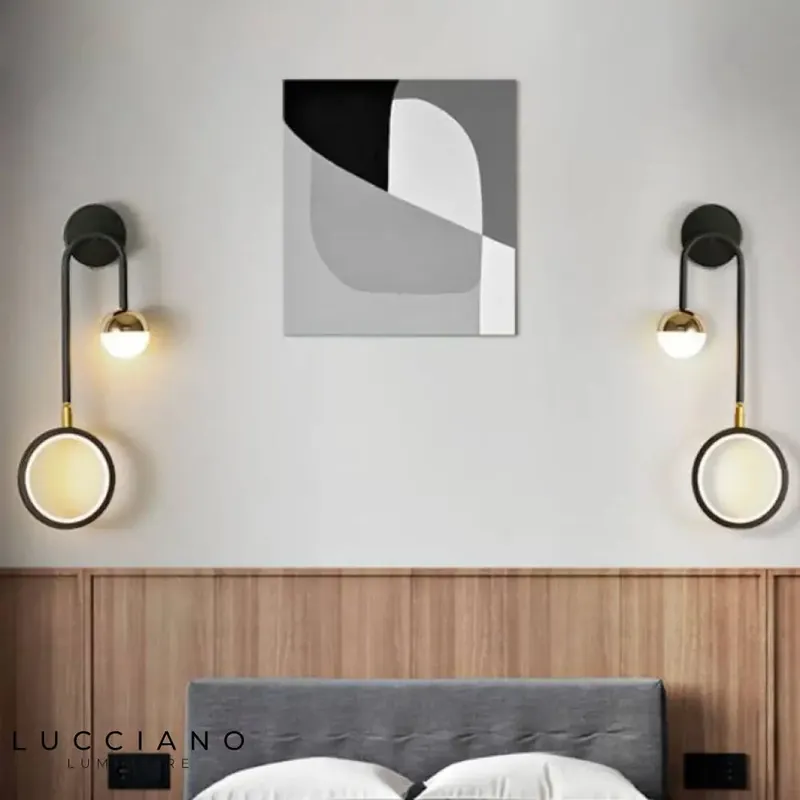 Set of 2 Modern Minimalist LED Wall Sconces for Bedroom