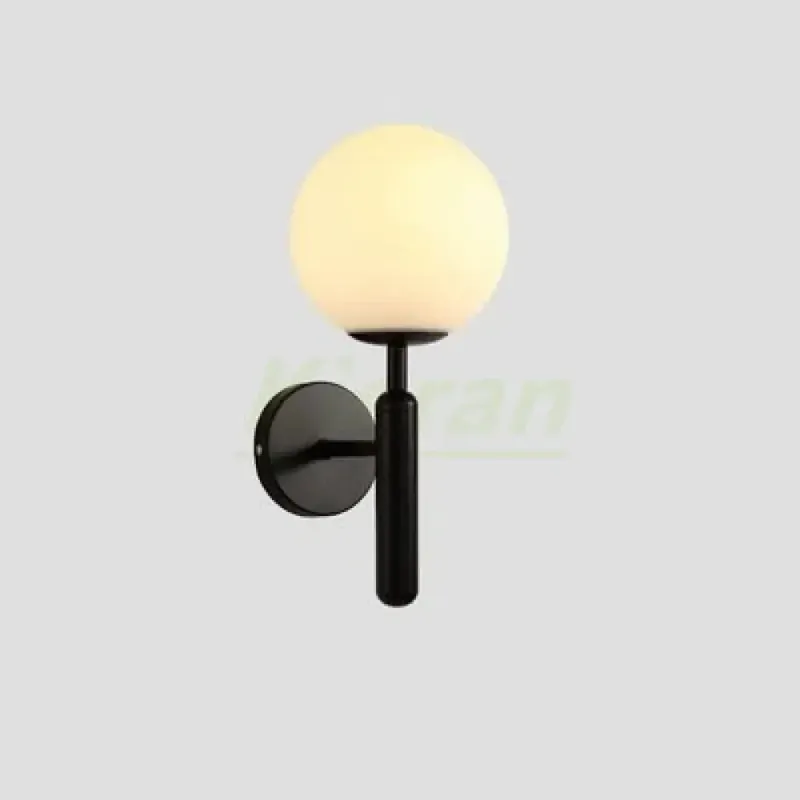Black glass wall lamp