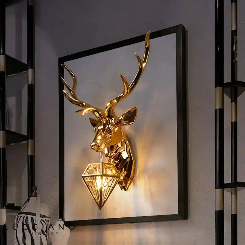 Original deer-shaped headboard wall light