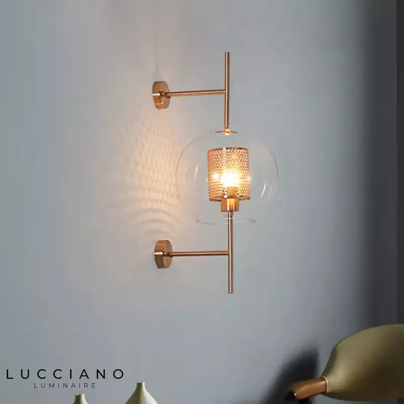 Vintage transparent globe wall light