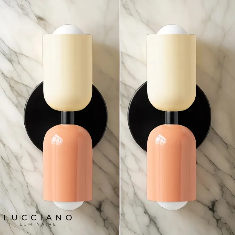 Set of 2 beige Nordic Scandinavian design wall lights