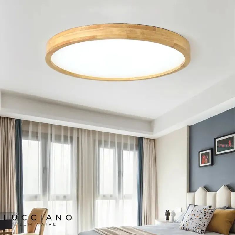 VERY THIN ROUND SHAPED LED WOODEN CEILING LIGHT