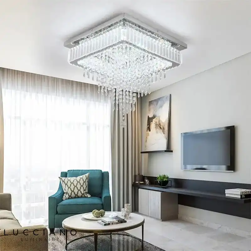 Square Crystal Ceiling Light