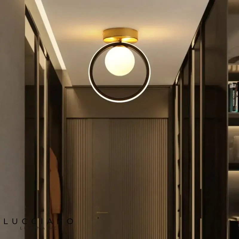 White Glass Ball LED Ceiling Light