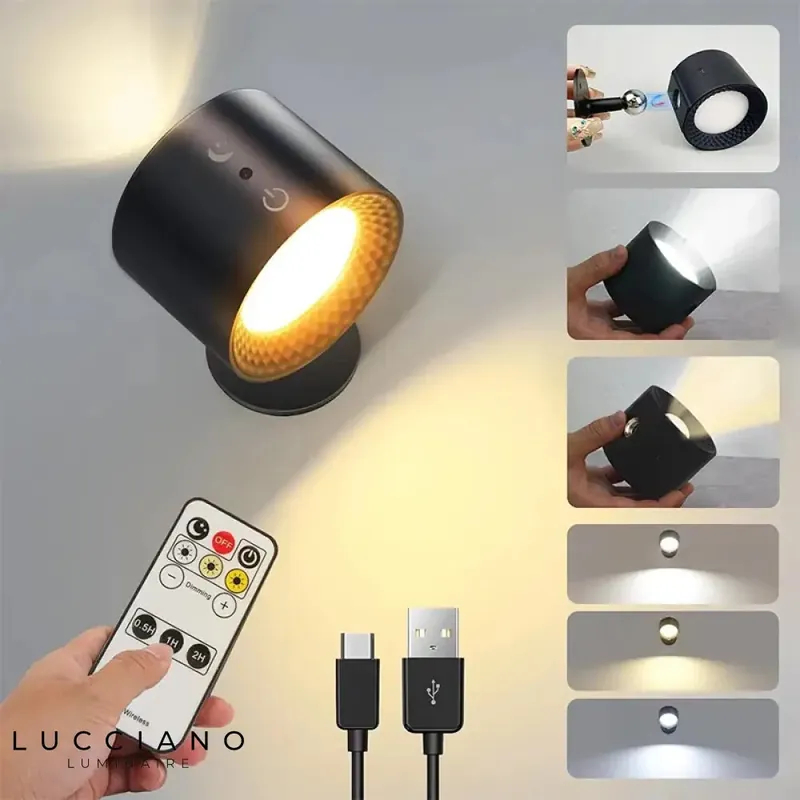 Wireless bedroom wall light