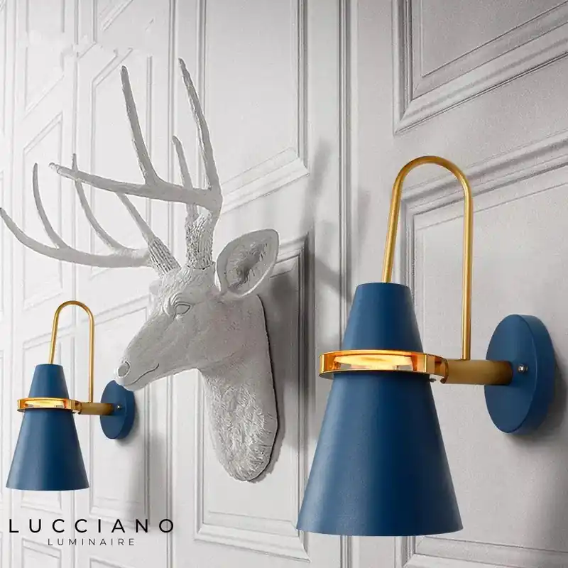 Designer Blue Wall Sconce for Adult Bedroom