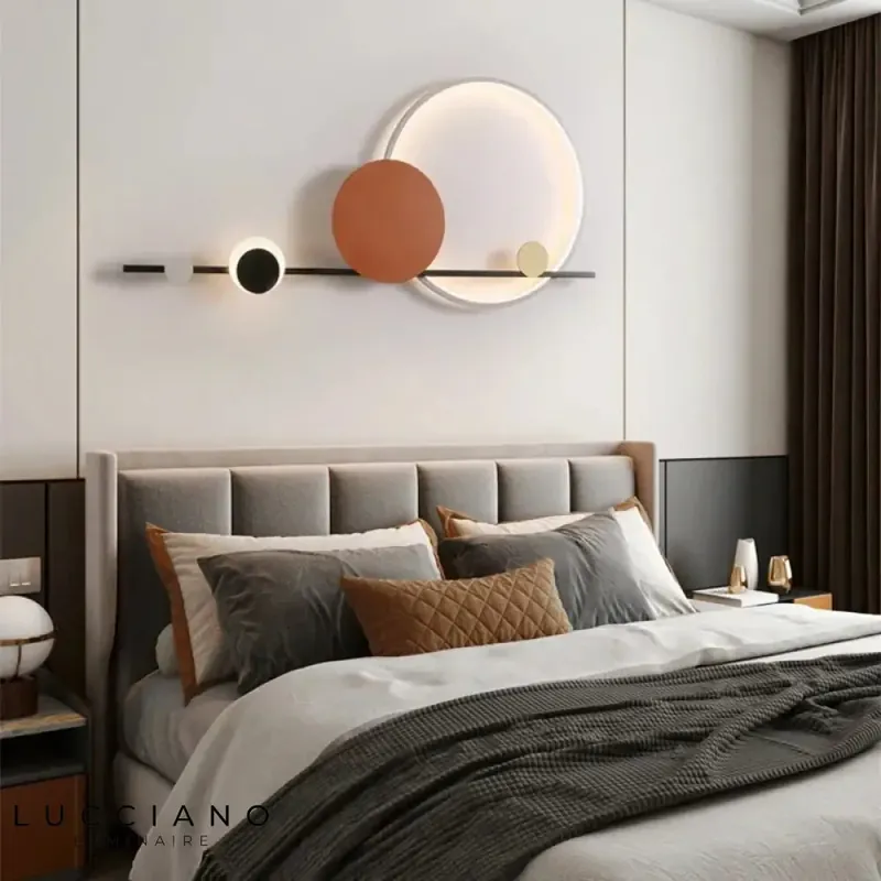 Large Round Blue Wall Sconce for Living Room