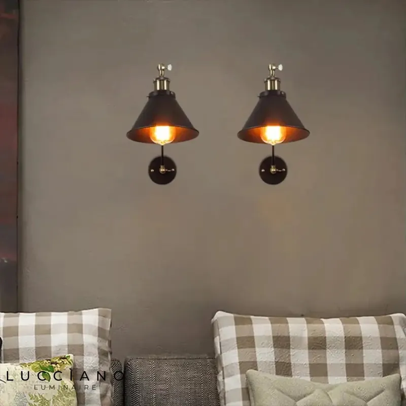 Vintage Black Long Living Room Wall Sconce