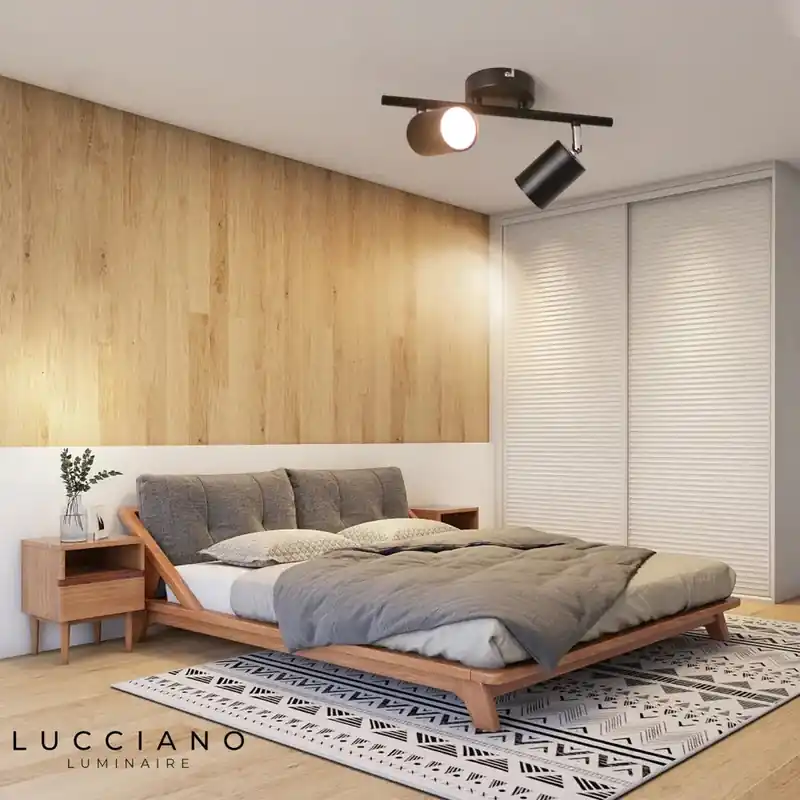 Black Double-Spot Wall Light for Living Room