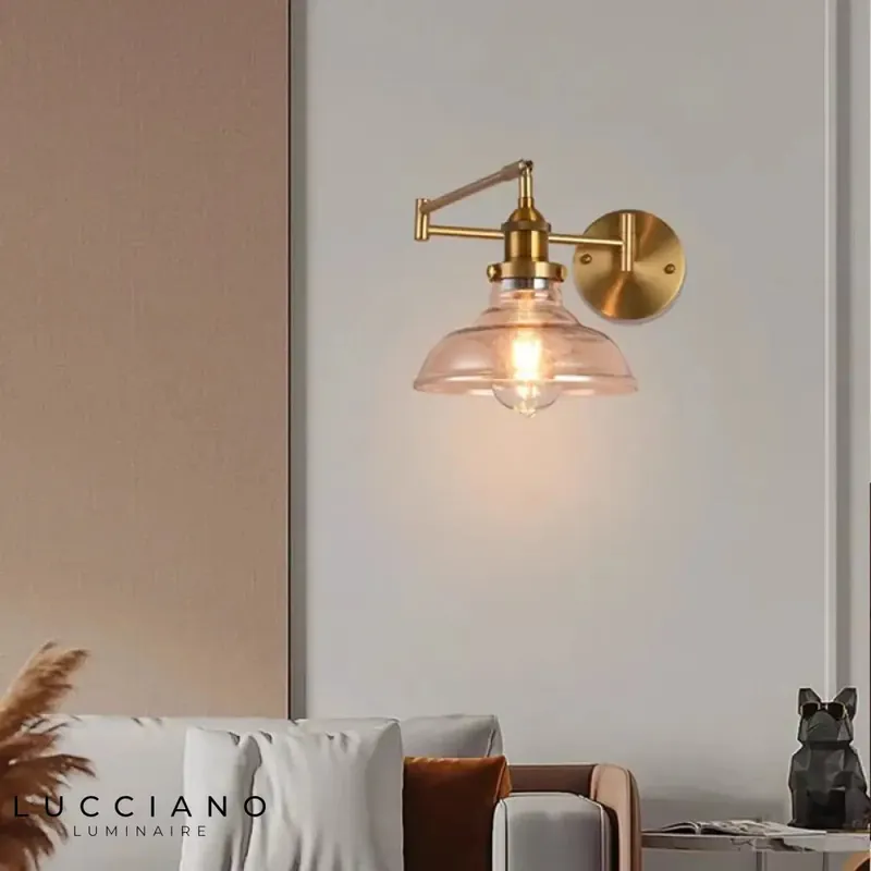 Transparent Adjustable LED Wall Sconce for Living Room
