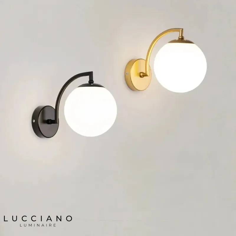 Black Wall Sconce For Living Room Glass Globe