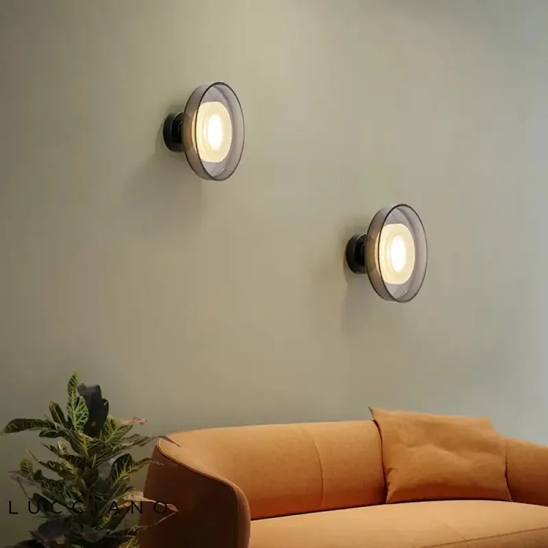 Grey Black Living Room Design Wall Light