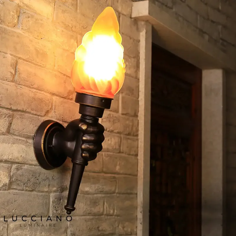 Transparent Designer Torch Wall Sconce