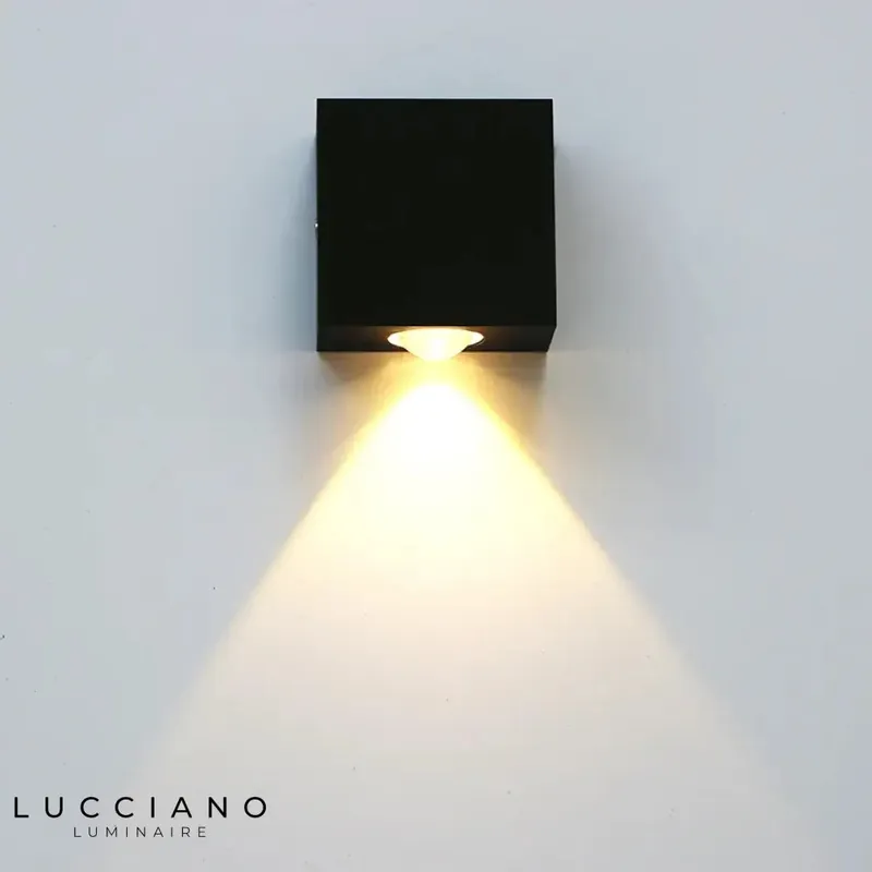 Black Design Square Wall Light