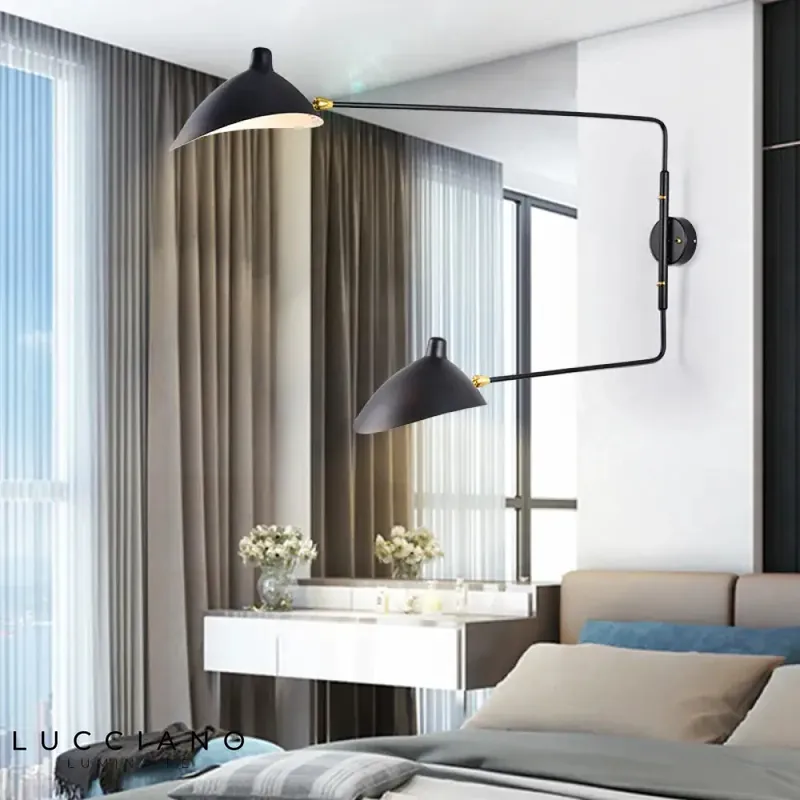 Black 2-Arm Designer Wall Light