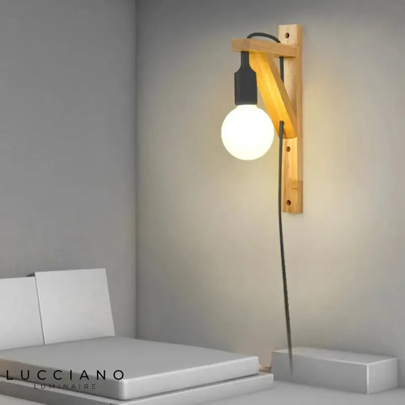 Scandinavian Wooden Wall Sconce