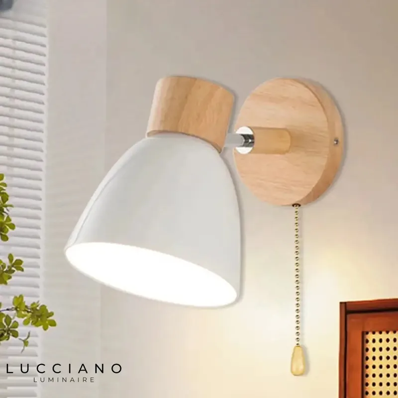 Wooden Wall Light with Switch