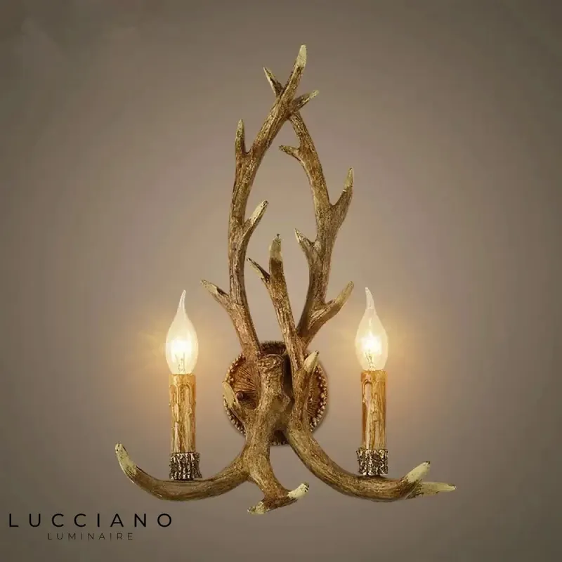 Vintage Deer Antler Wall Sconce