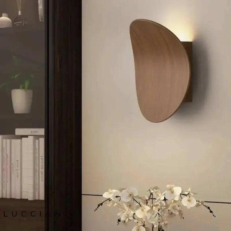 Beige Wooden Wall Sconce