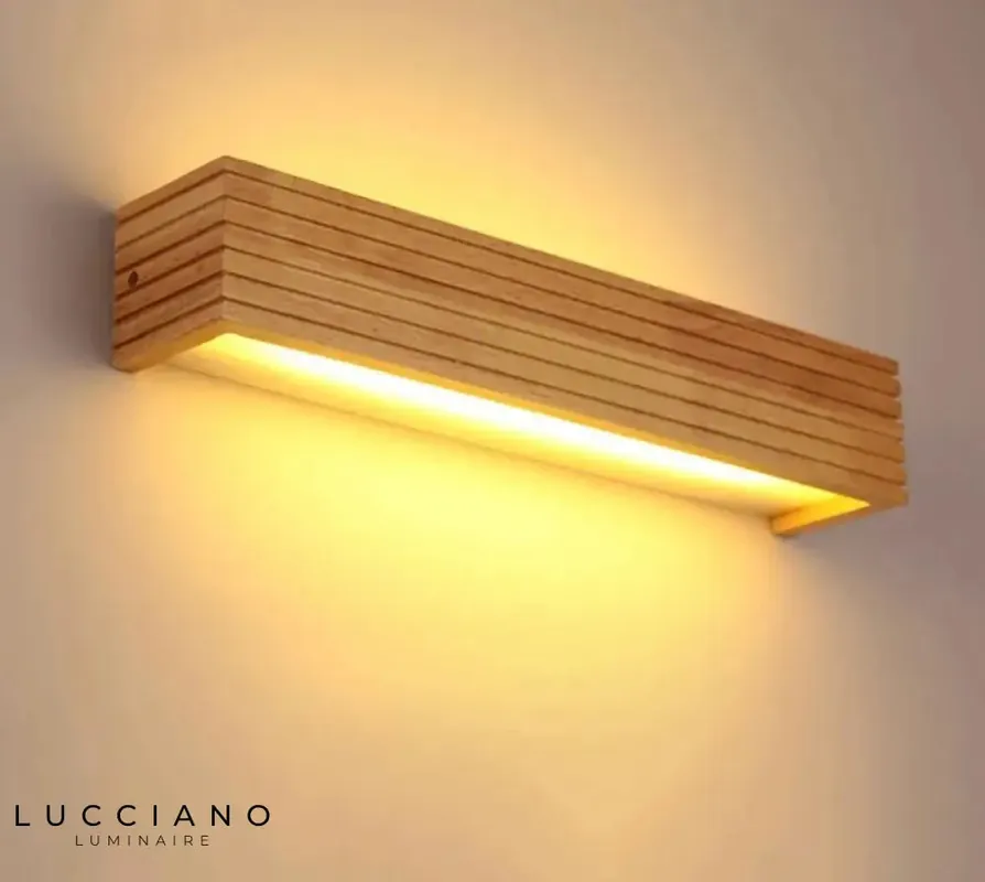 Natural Wood Wall Light 