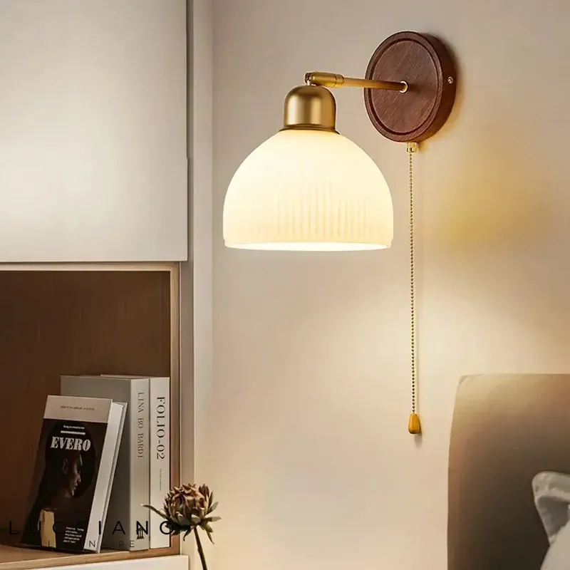 Transparent Wooden Glass Wall Light