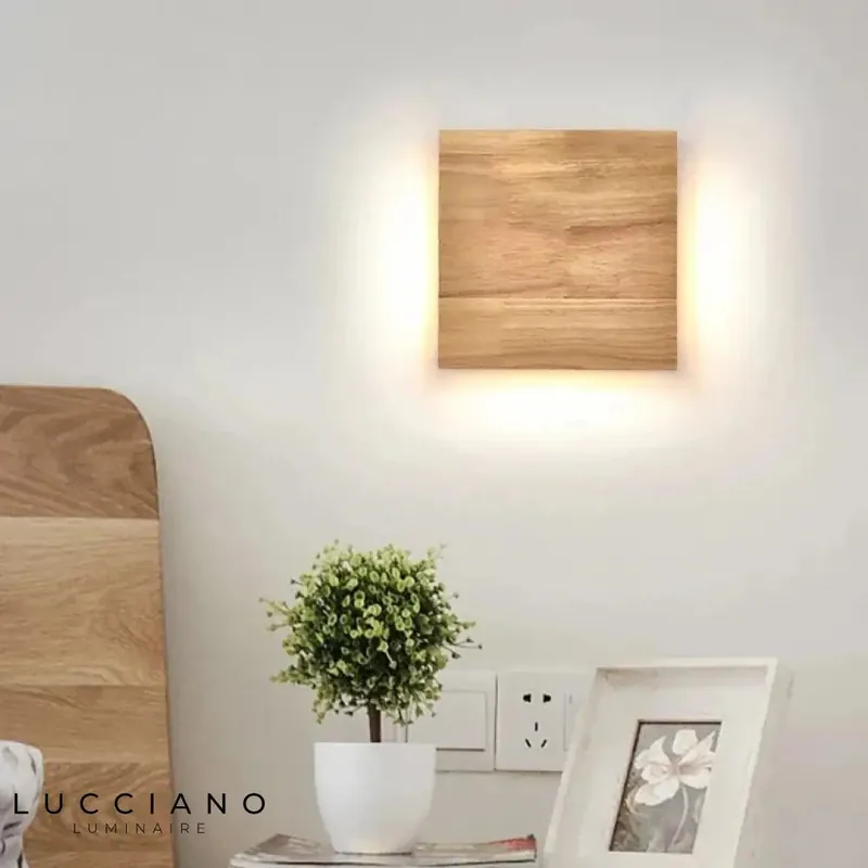 Designer Natural Wood Wall Lamp