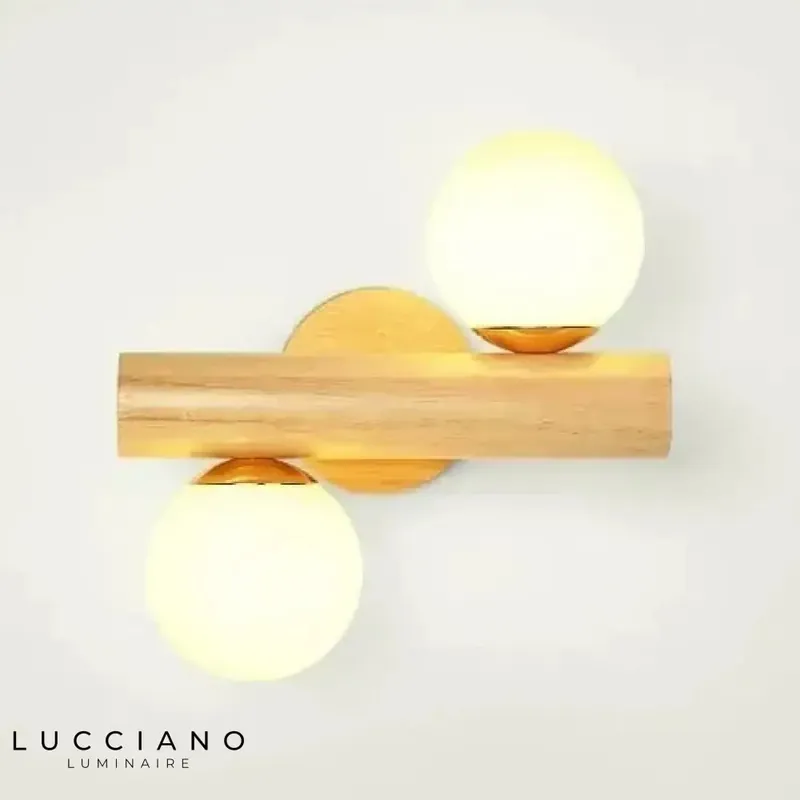 Double Wood Wall Light