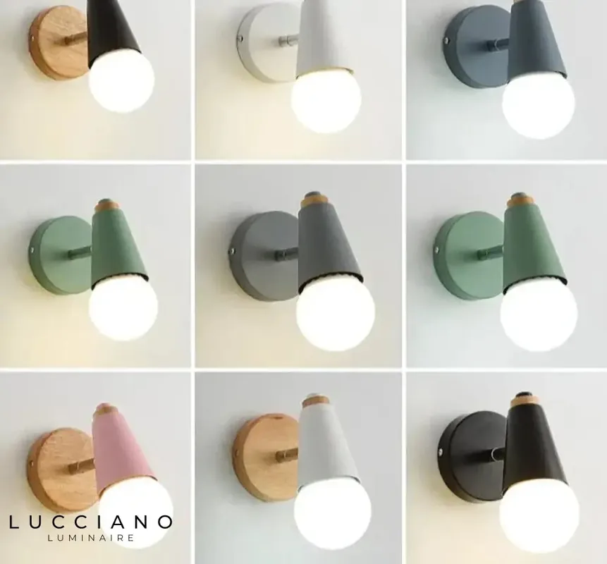 Pink Wooden Wall Lamp