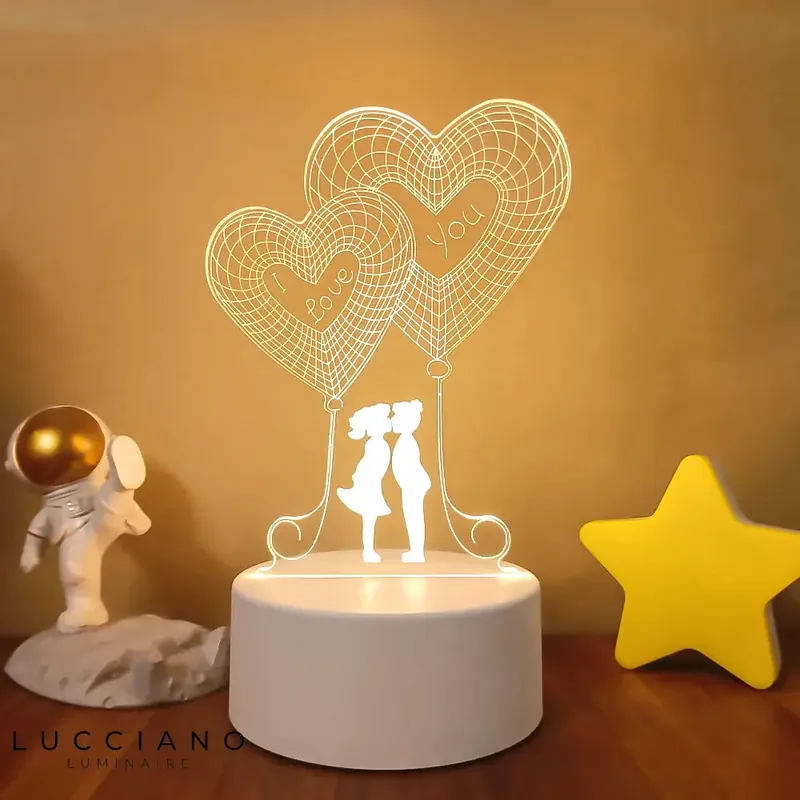 3D Bedside Lamp for Lovers