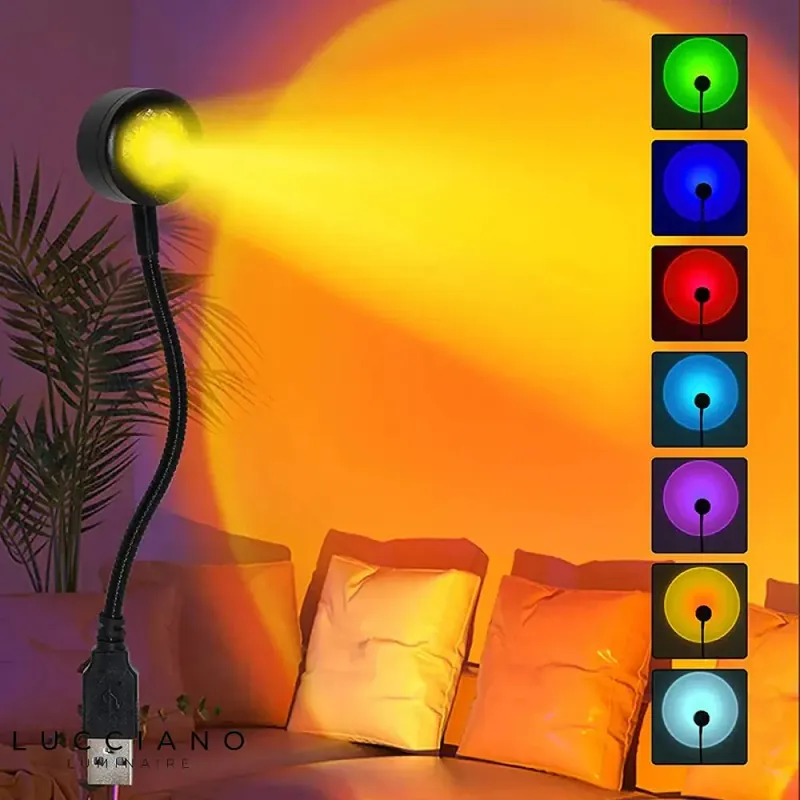 USB LED Bedside Lamp Rainbow Projector