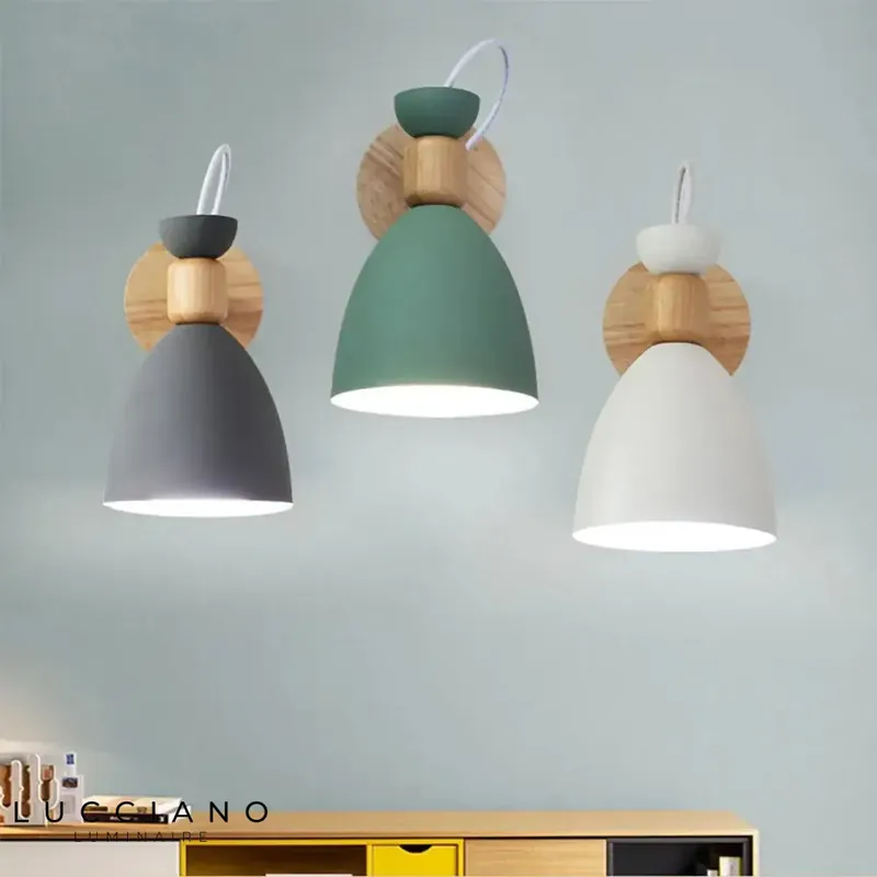Grey Wood Wall Light