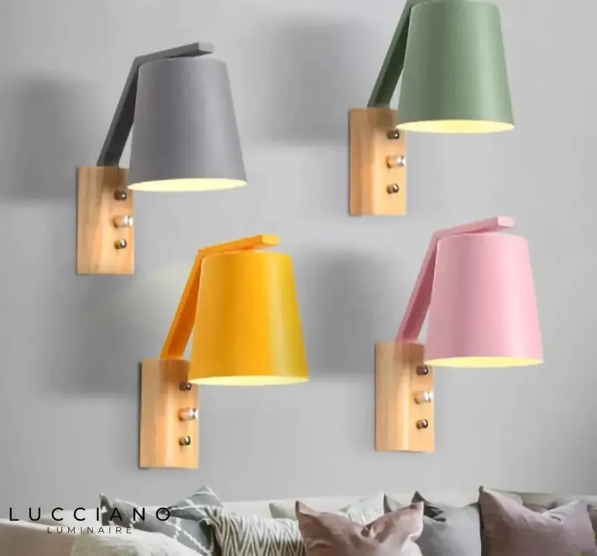 Pink Wood Wall Light