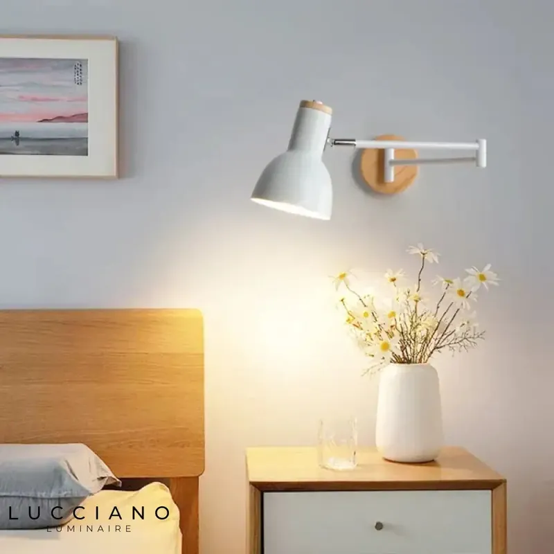 Wooden Accordion Arm Wall Sconce