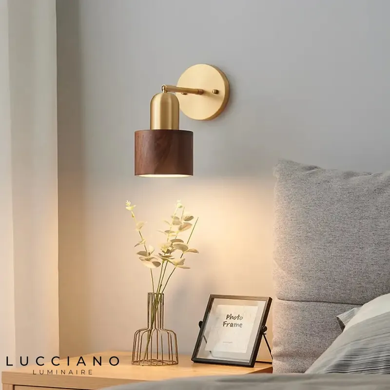 Copper Wood Wall Light