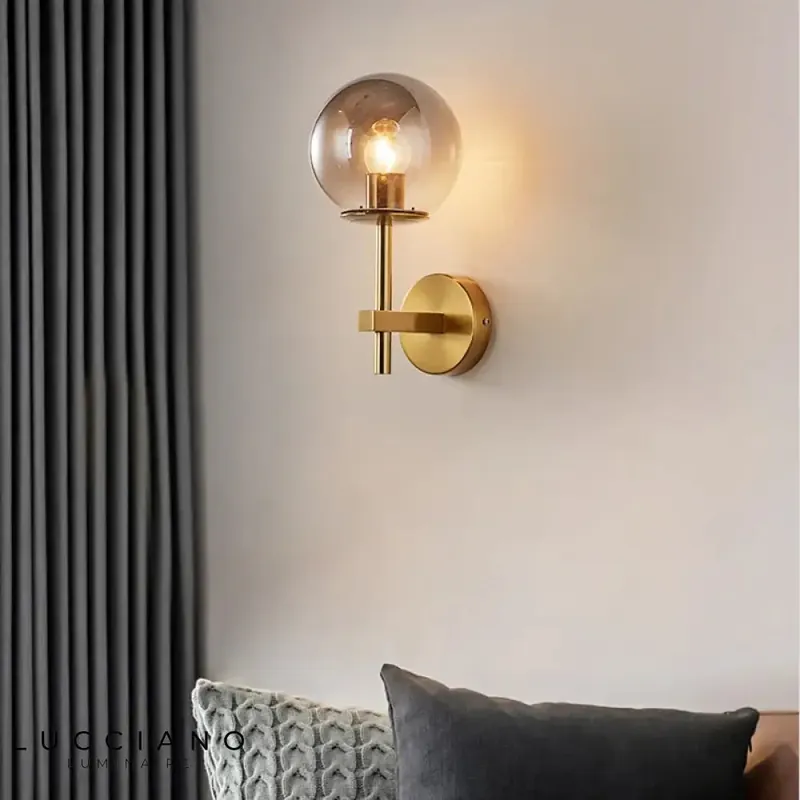 Grey Globe Wall Sconce Bathroom