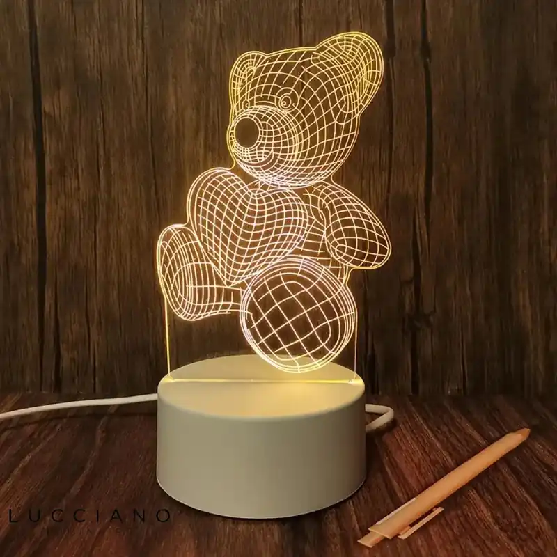 3D LED Valentine's Day Bedside Lamp