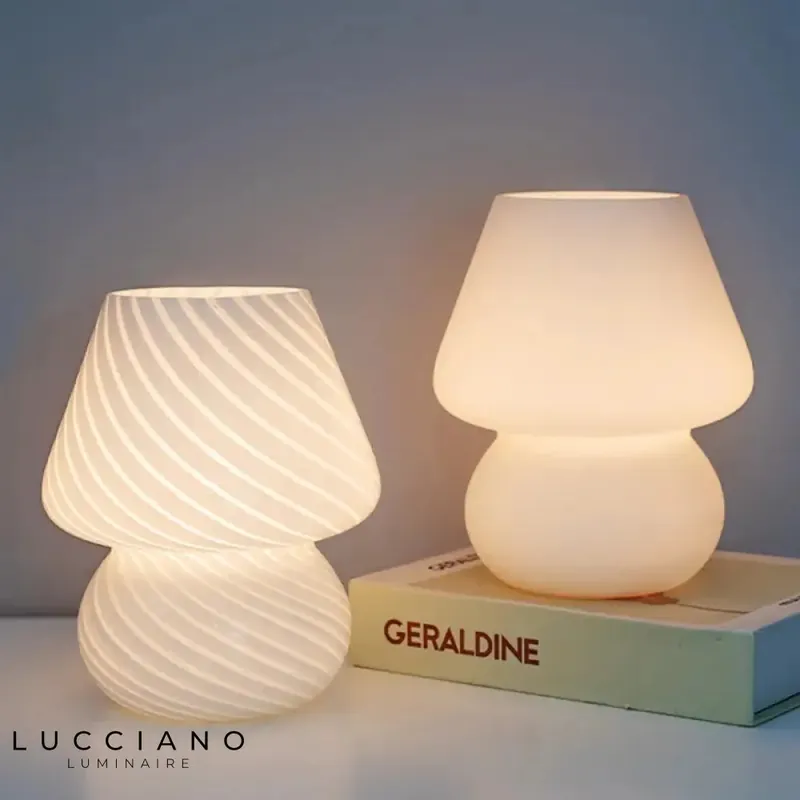 Vintage Glass Bedside Lamp