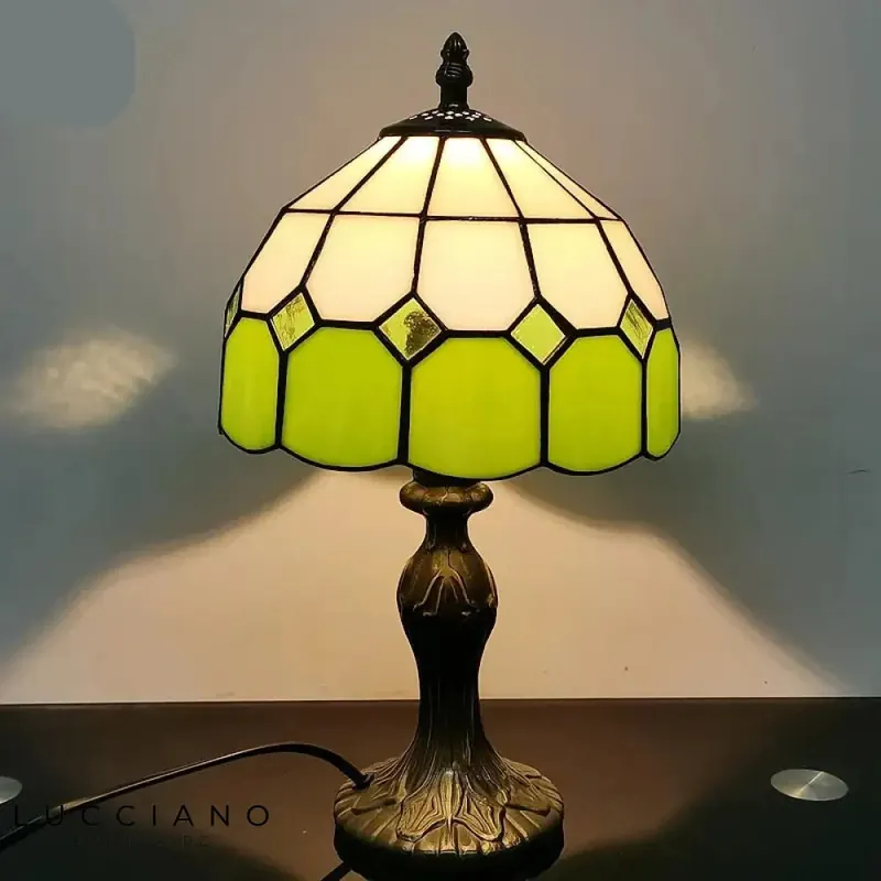 Tiffany Colored Glass Bedside Lamp