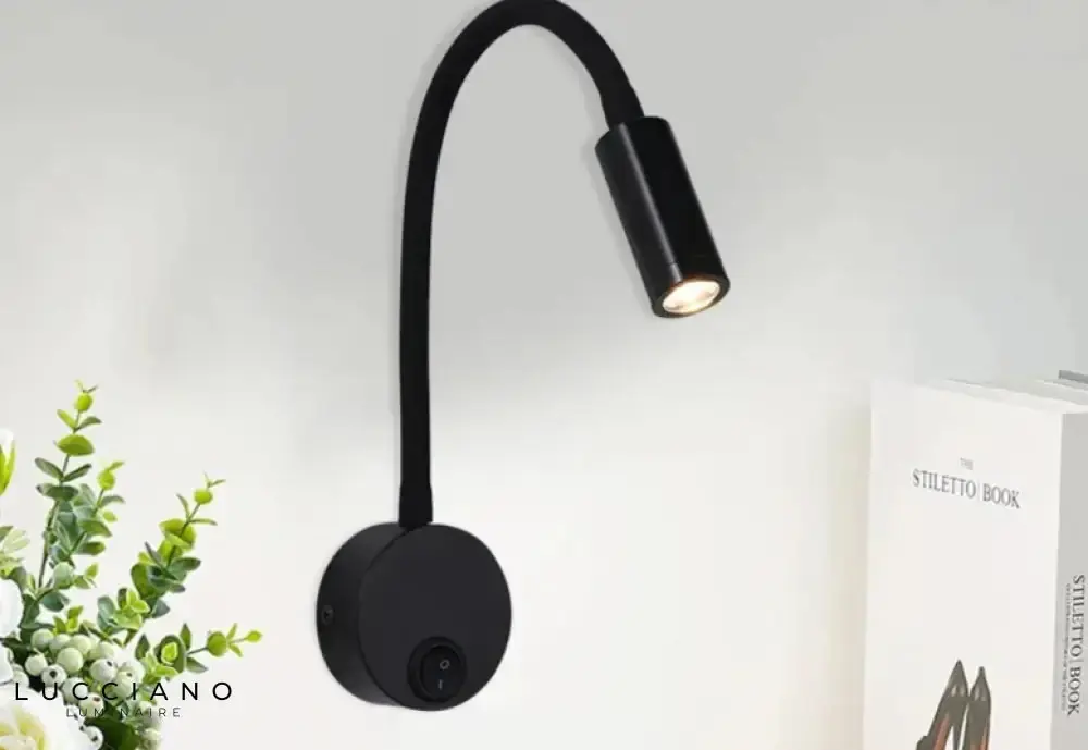 Black Wall Lamp Flexible Swivel Arm Bathroom