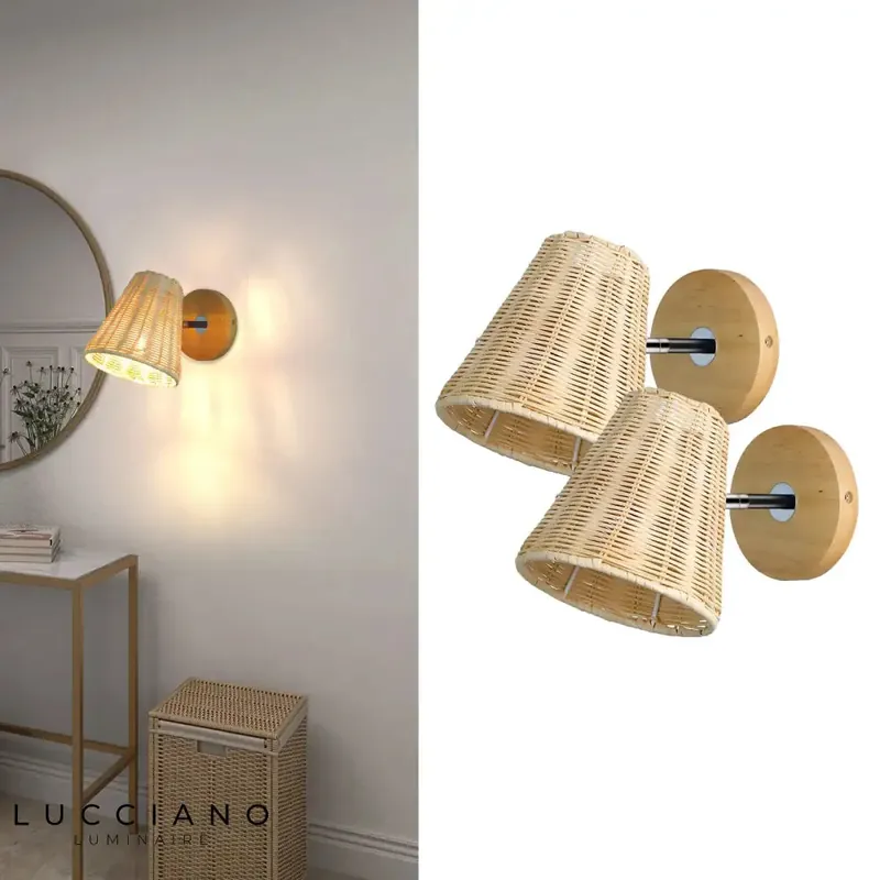 Wicker Bathroom Wall Light