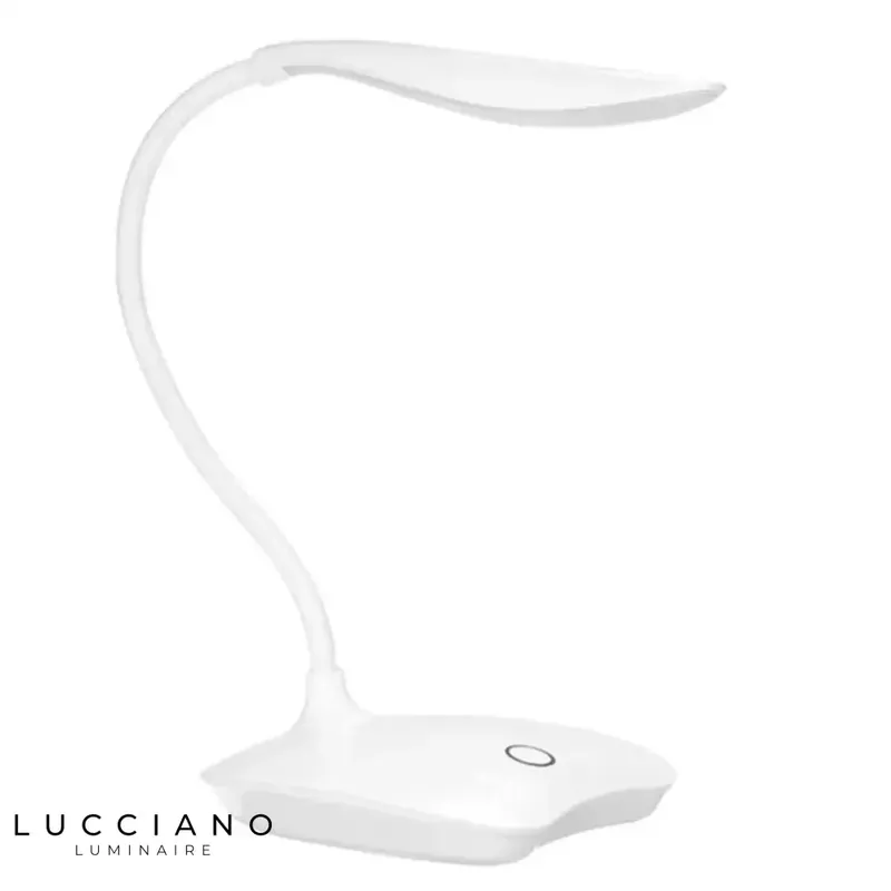 White Adjustable Touch Desk Lamp for Reading
