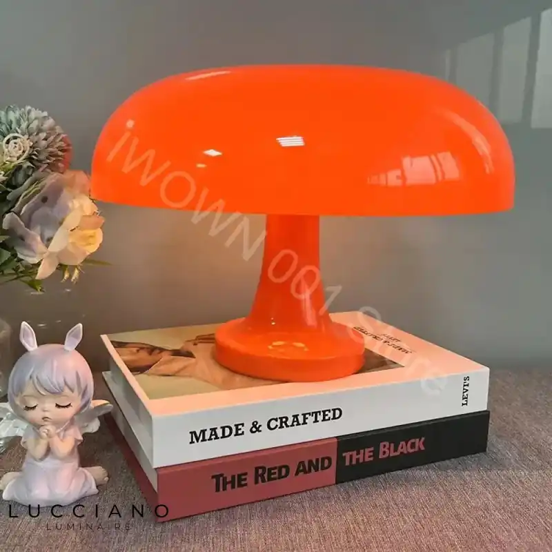 Vintage Orange Mushroom Bedside Lamp
