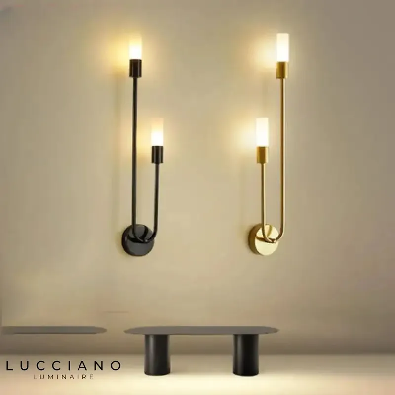 2-Bulb Gold Wall Sconce for Stairwell